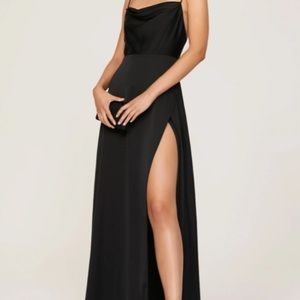 Fame & Partners Black Silky Gown